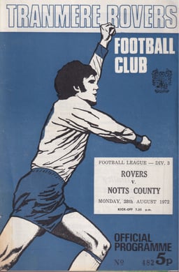 Tranmere Rovers v Notts County Match Programme 1972-08-28